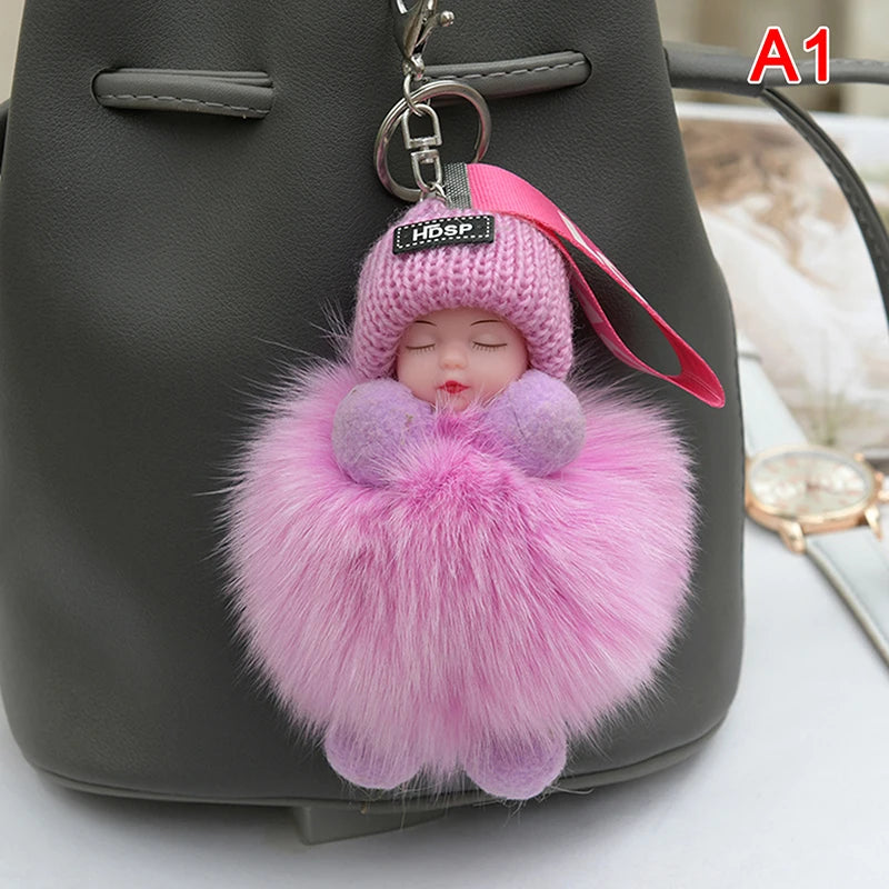 Charming Plush Fox Fur Keychain Pendant