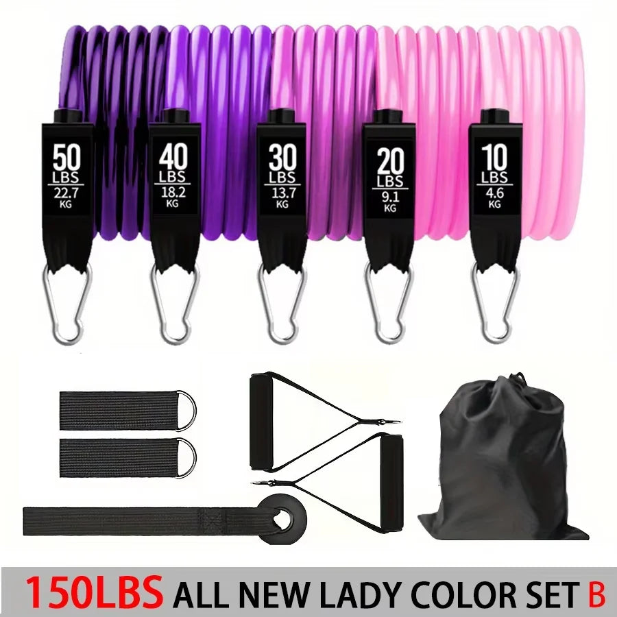 Pack Élastiques Fitness 5-en-1 avec Accessoires Pro