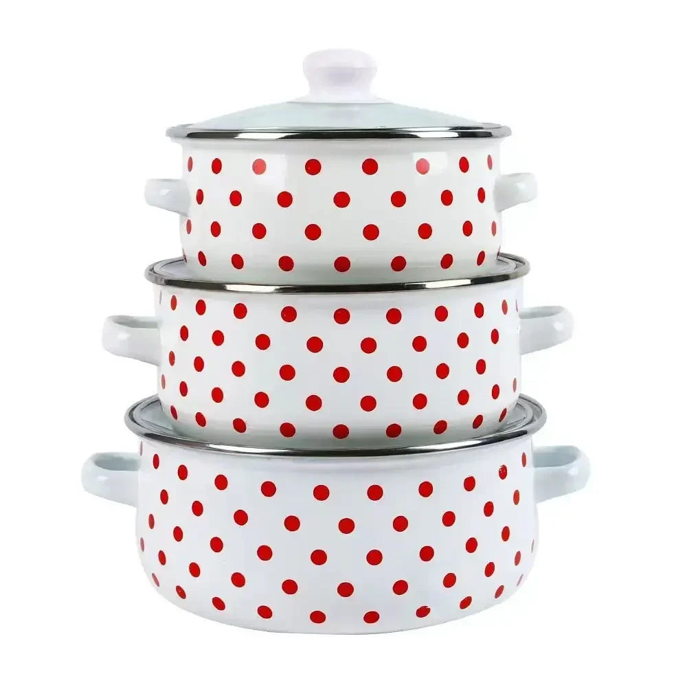 Set de Casseroles Émaillées Double Oreille