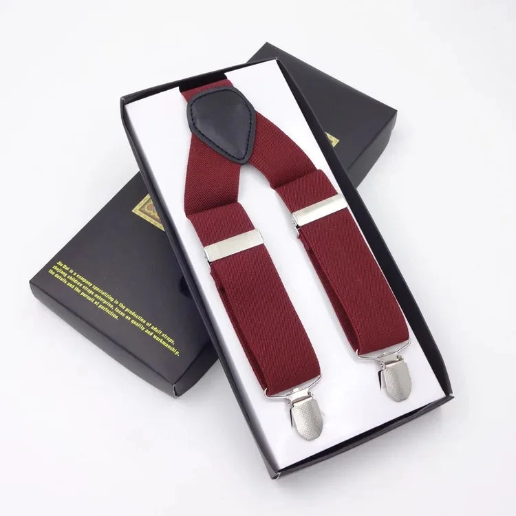 Chic Multicolor Clip Suspenders for Men - 3 Clips