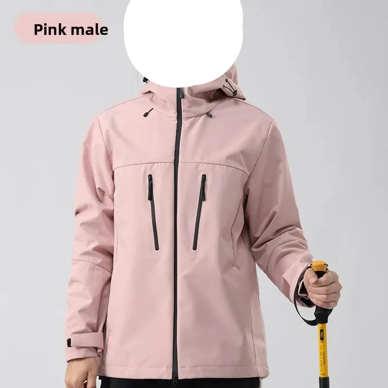 Veste d'extérieur imperméable et coupe-vent pour hommes et femmes, vêtements en peau collée monocouche, à la mode, printemps-automne