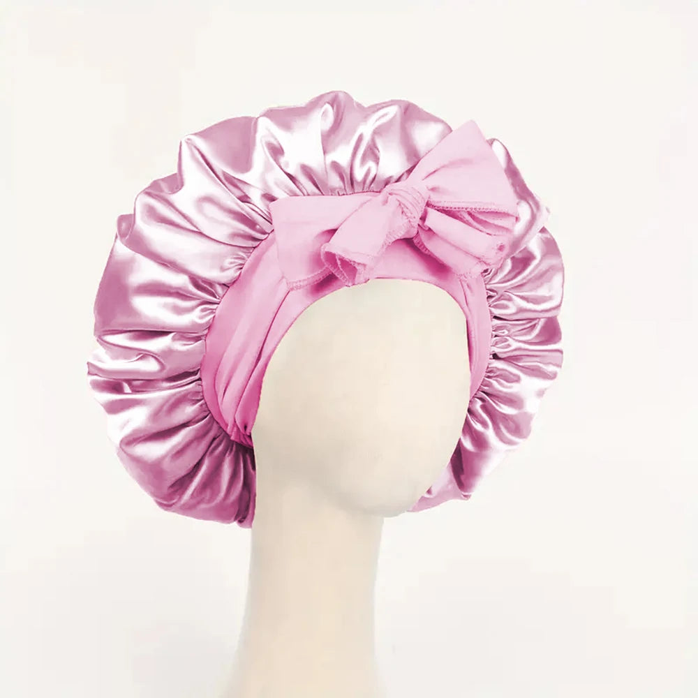 Satin Sleep Bonnet - Adjustable Hair Protection Cap