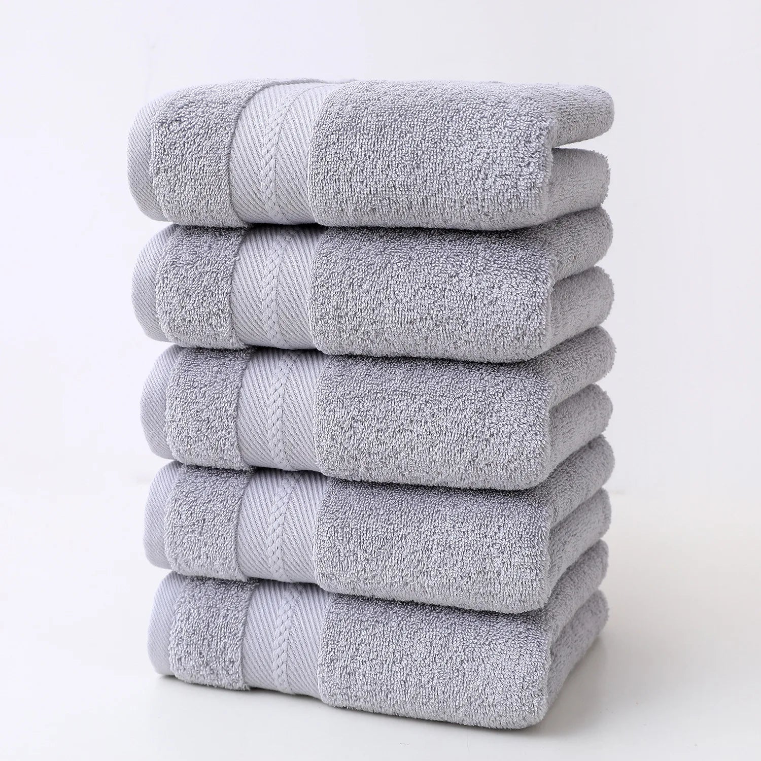Soft Cotton Bath Towel Set - 5 Absorbent Face Towels