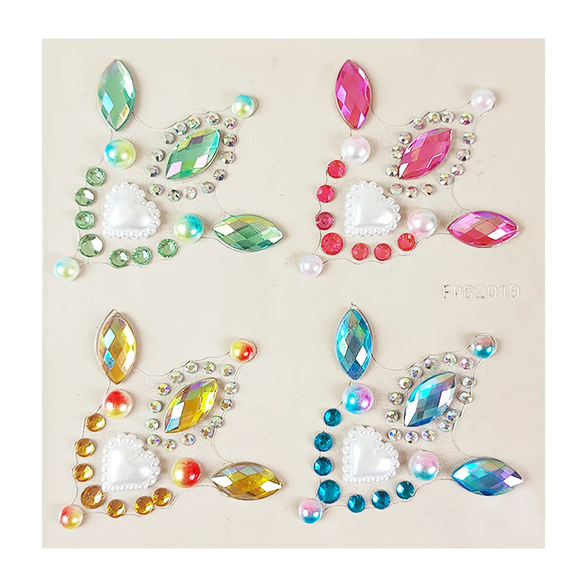 Strass 3D Autocollants Visage Festival Éclat Gemmes