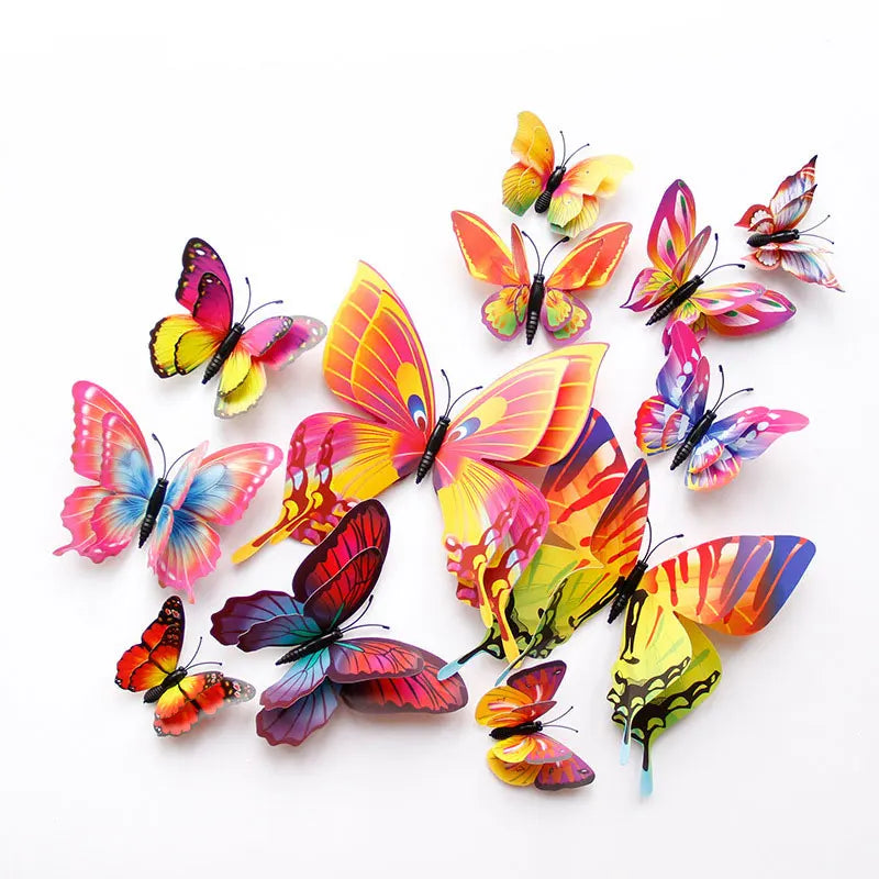 3D Butterfly Wall Decals - Colorful Home Decor Set
