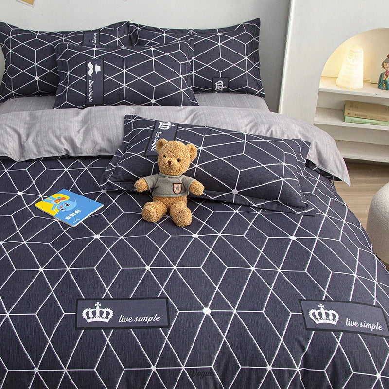 Housse de couette géométrique nordique 220x240 cm
