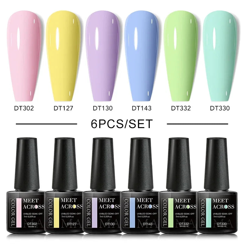Kit Gel Vernis Macaron 6 Couleurs