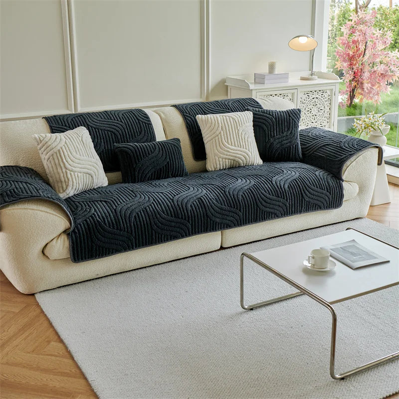 Coussin Chat Velours Jacquard Hiver Doux et Moderne