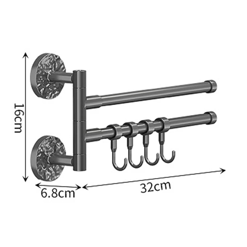 Rotating Adhesive Towel Rack - Space Saver Organizer