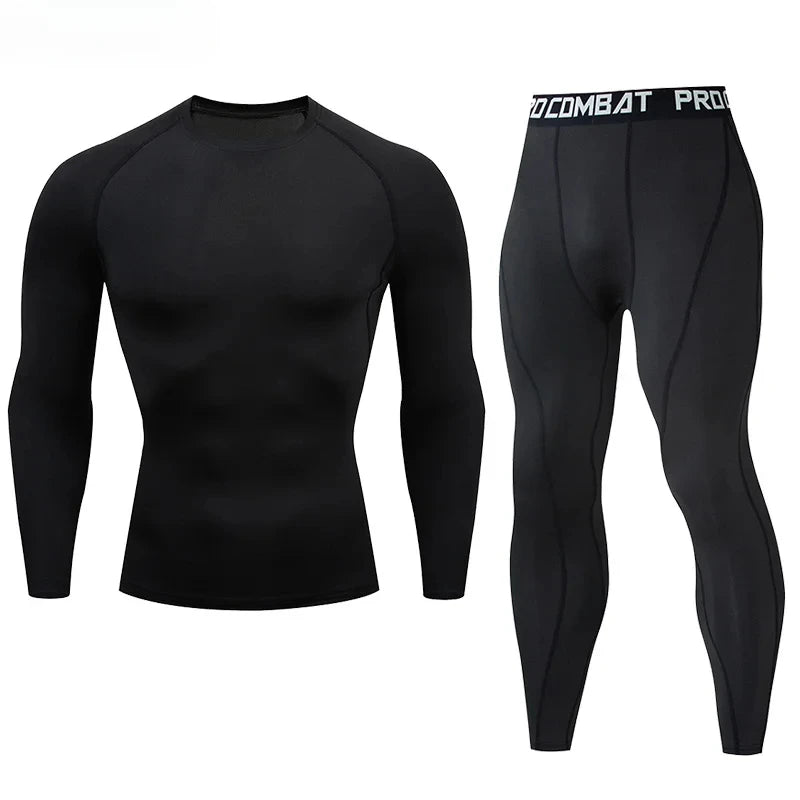 Ensemble Sport Compression Homme 2 Pièces Fitness