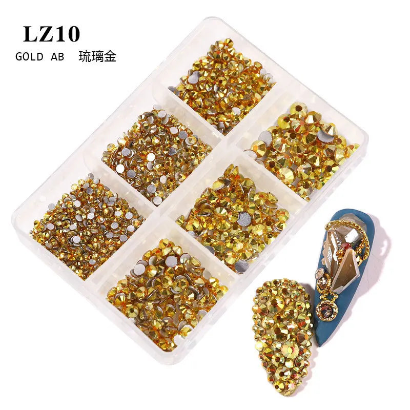 Kit Strass AB Champagne pour Nail Art