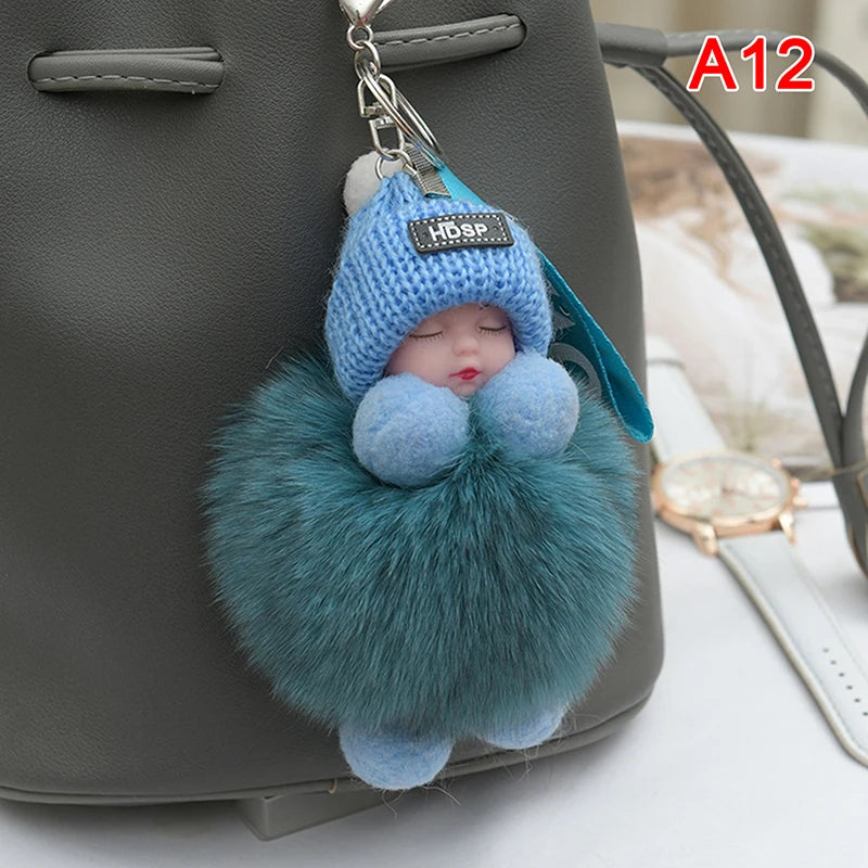 Charming Plush Fox Fur Keychain Pendant