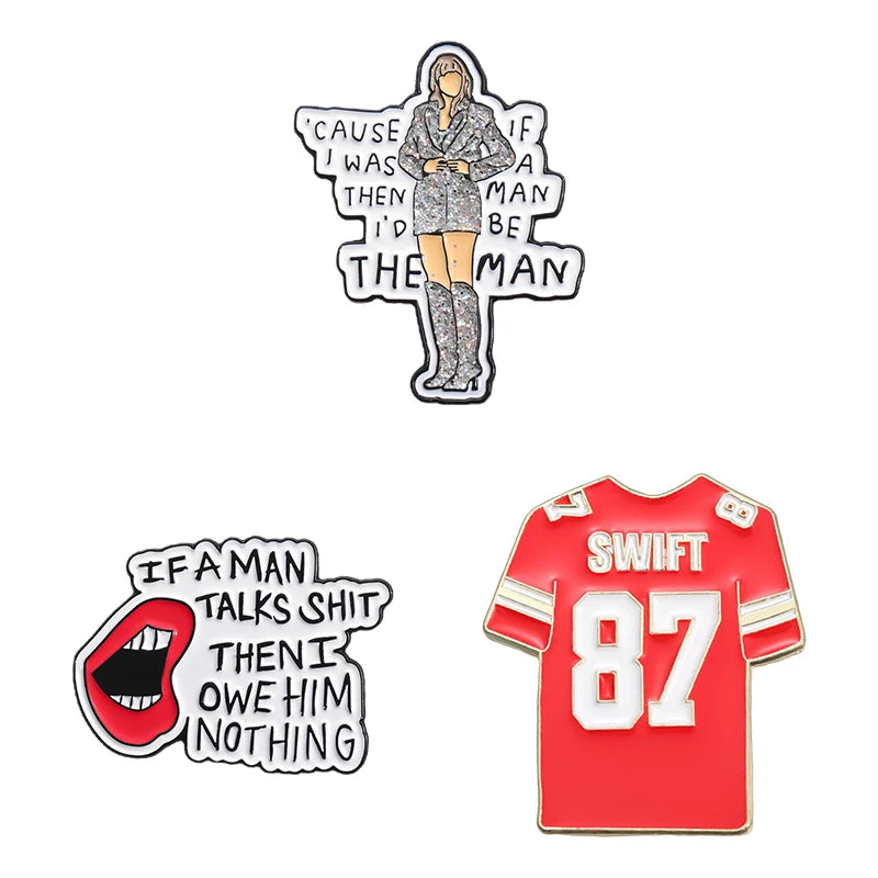 Broche Rock Swift : Bijou Émail Métal pour Fans Passionnés