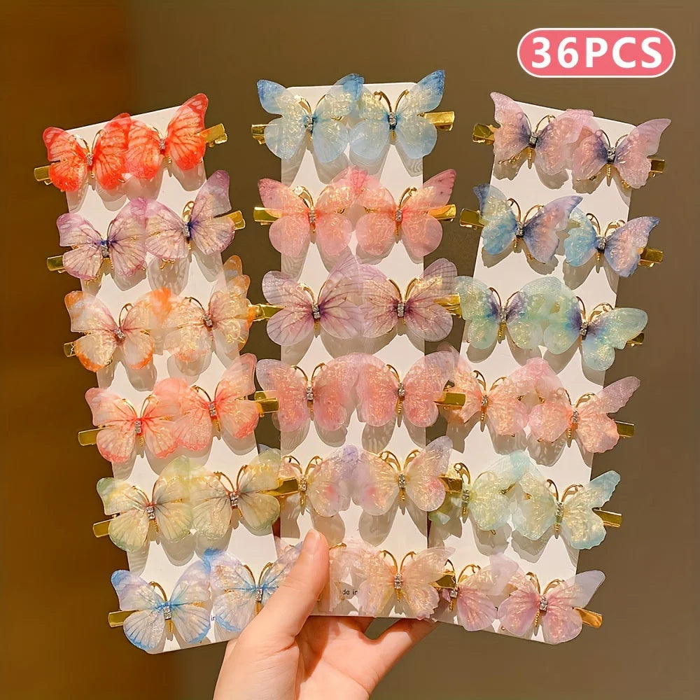 Épingles à cheveux papillon mignonnes 36 pcs