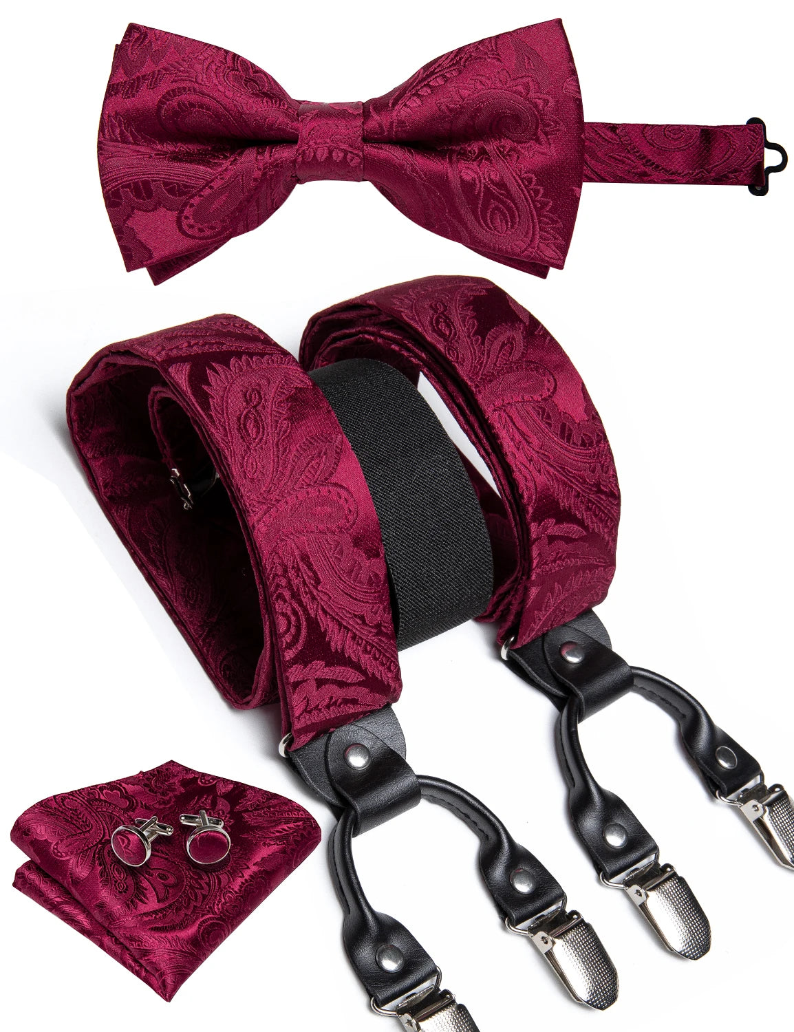 Silk Suspenders & Bow Tie Set for Men