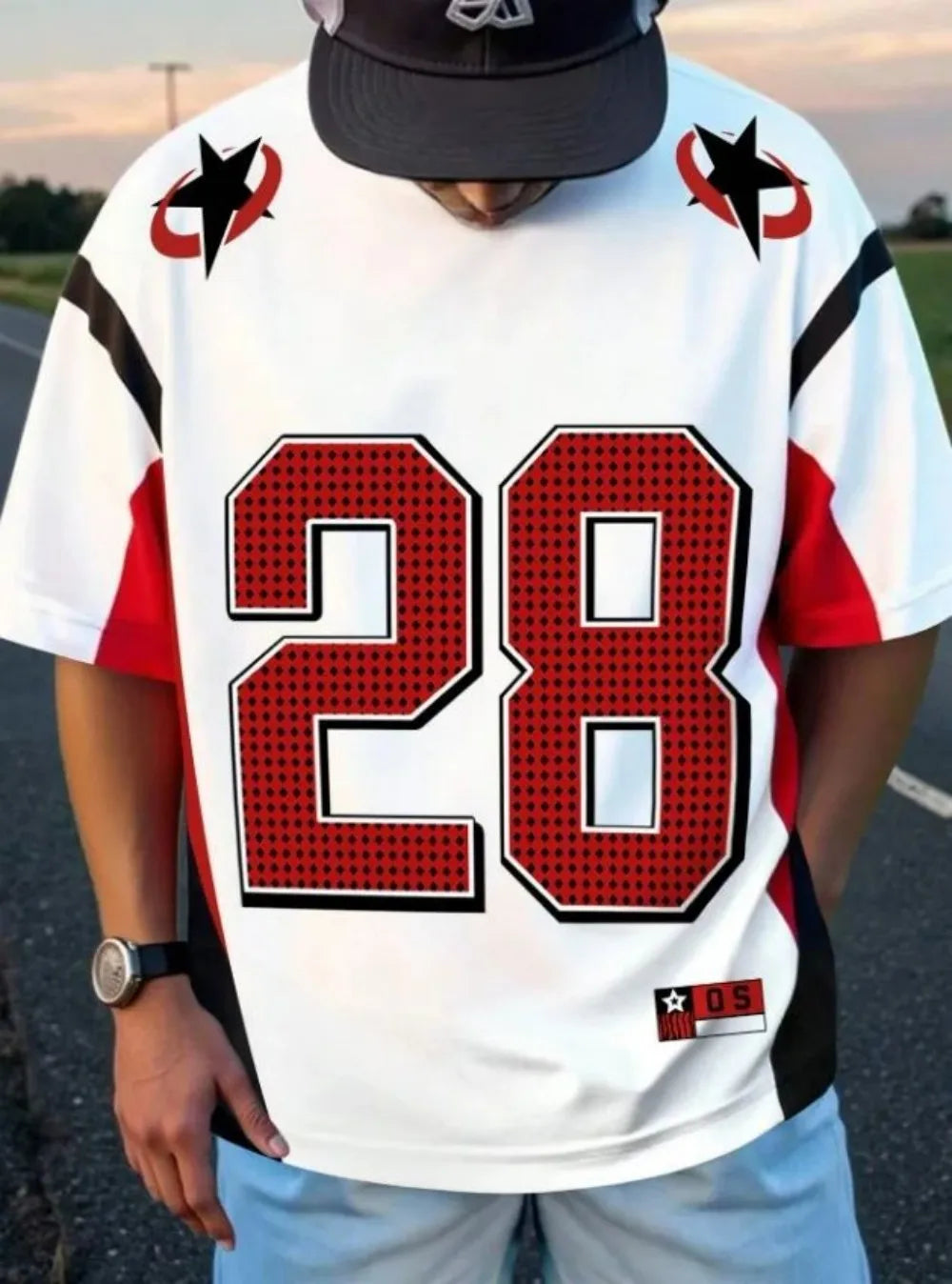 T-shirt été homme imprimé urbain col rond respirant