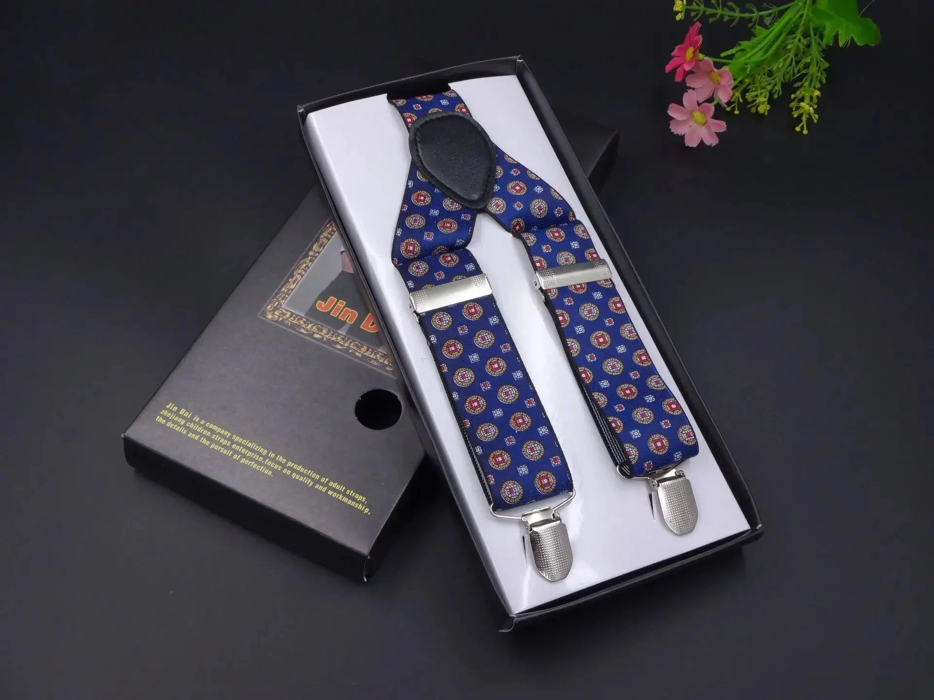 Chic Multicolor Clip Suspenders for Men - 3 Clips