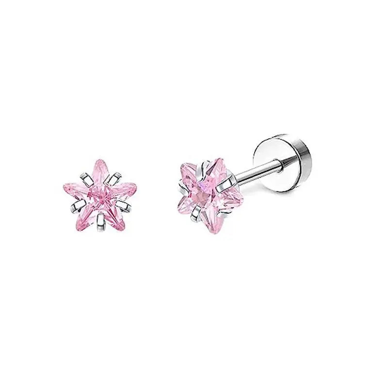Boucles d'oreilles Lune Cœur en Acier Inoxydable
