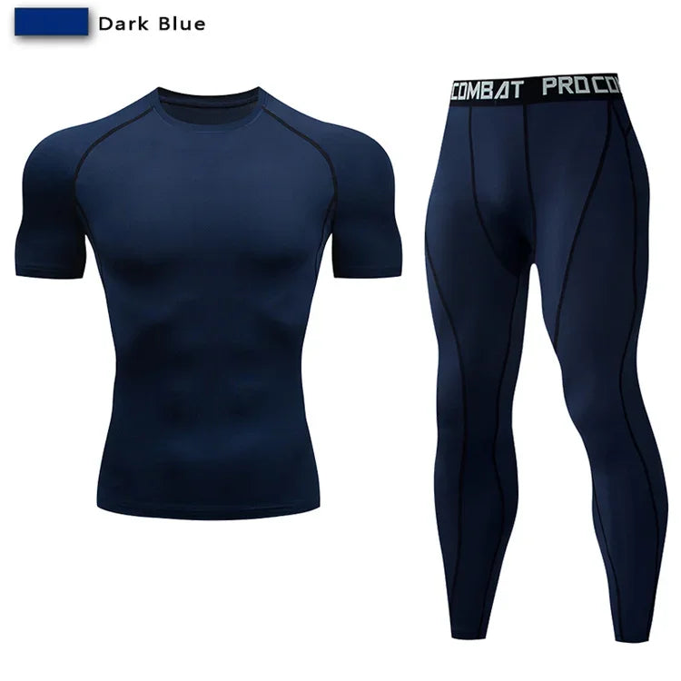 Élasticité Pro: Ensemble Sport Homme Compression 2 pièces