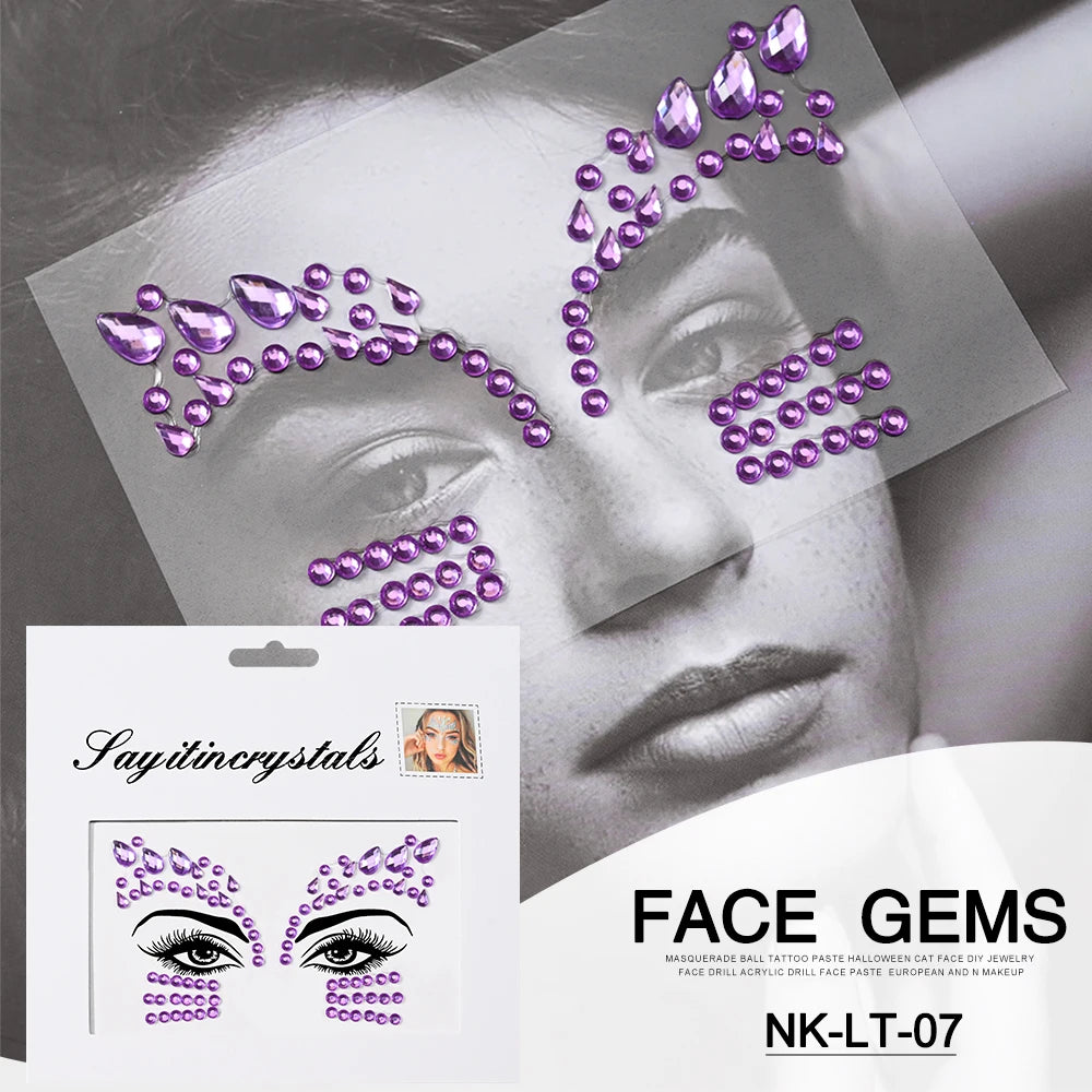 Strass 3D pour Visage - Éclat Festif