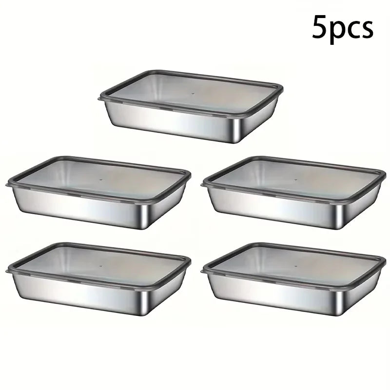 Stainless Steel Food Storage Set - 5 Piece Leak-Proof
