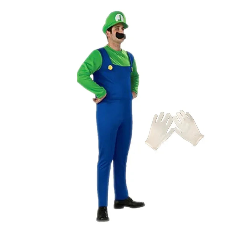 Costume Mario Bros Adulte avec Chapeau et Moustache
