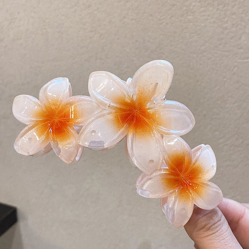Fleurs Plumeria - Pinces à Cheveux Colorées