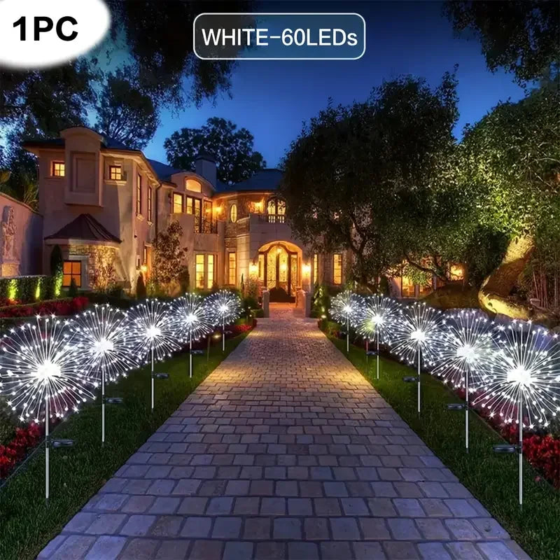 Solar Sparkle 200: LED Firework Garden Lights