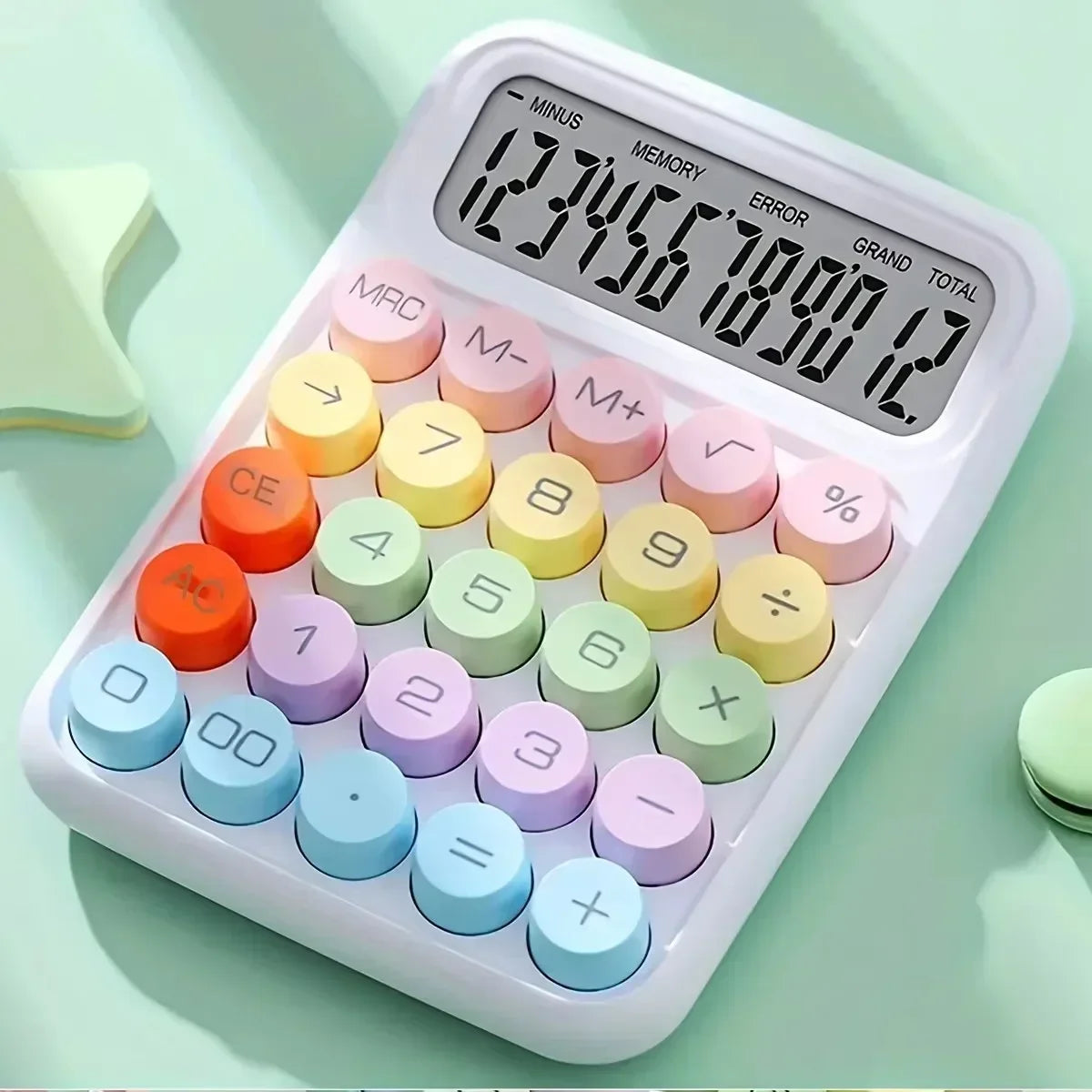 Clavier Calculatrice Mécanique Coloré 12 Chiffres