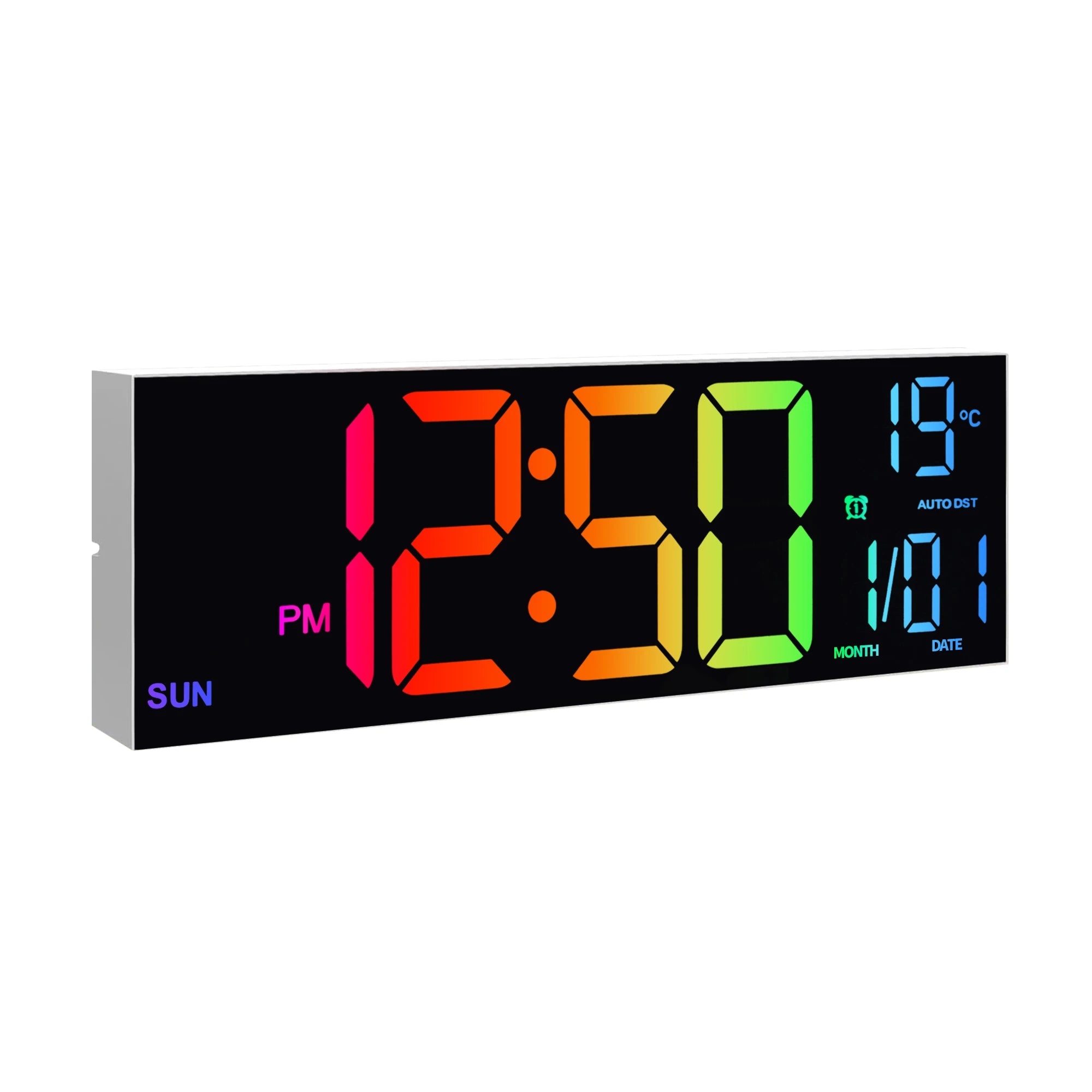Horloge LED 16 avec couleurs, alarme & température
