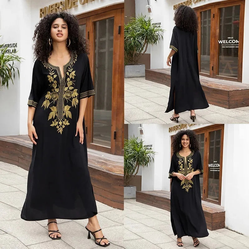 Robe de Plage Élégante en Coton Brodé - Confort Total