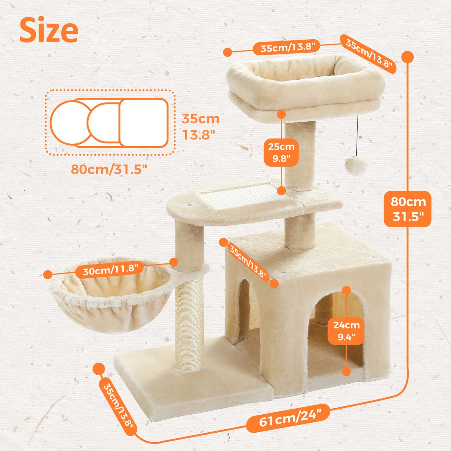 Tour d'Activité pour Chats - Hamac et Griffoirs