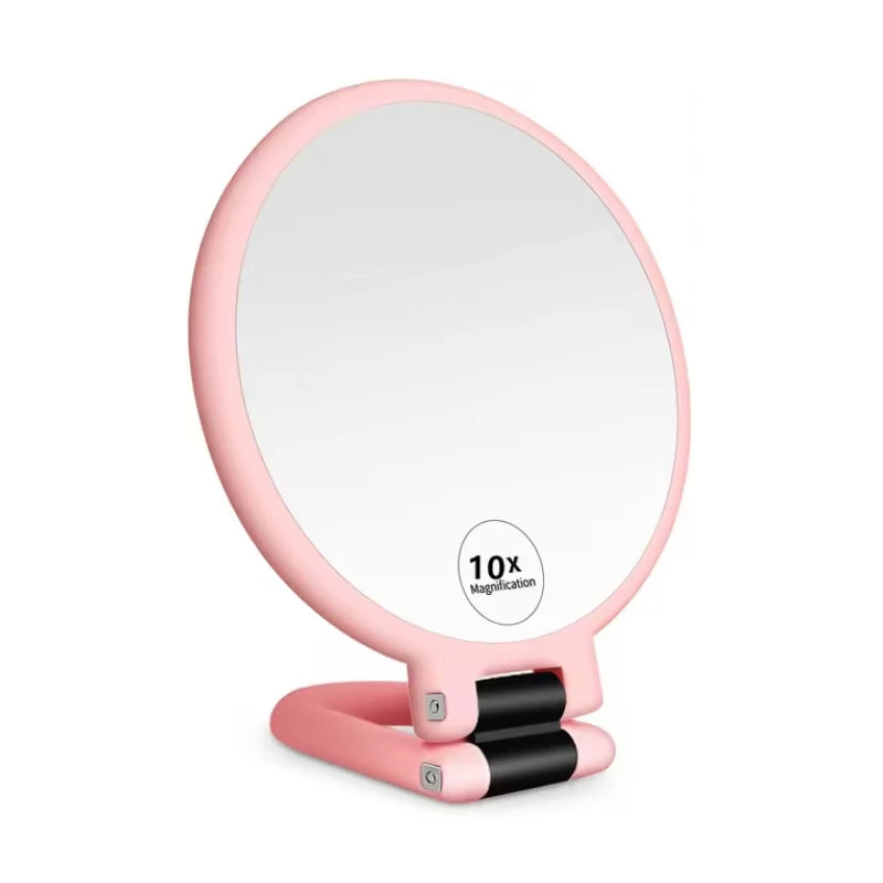 Vintage Dual-Sided Travel Makeup Mirror - Compact & Chic
