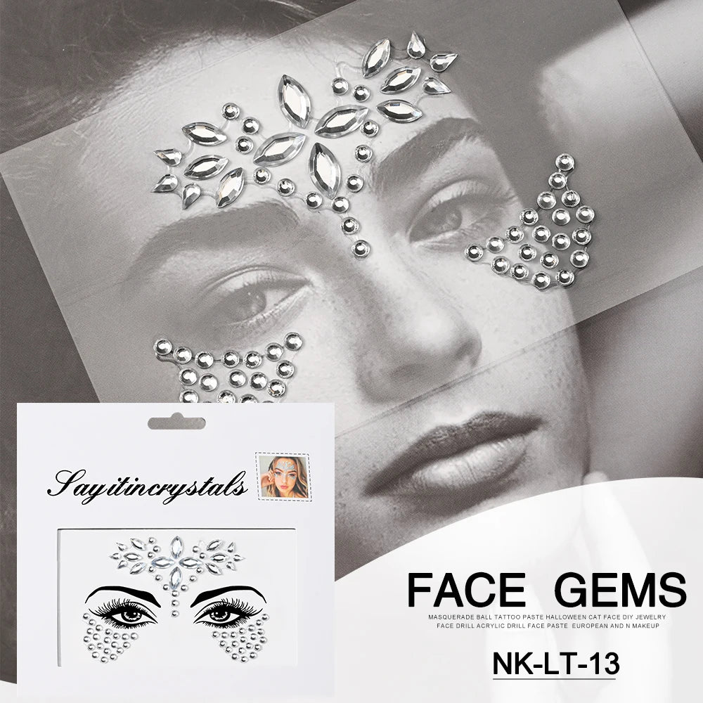 Strass 3D pour Visage - Éclat Festif