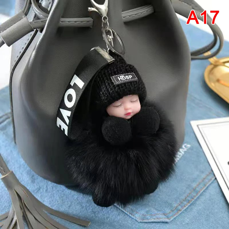 Charming Plush Fox Fur Keychain Pendant