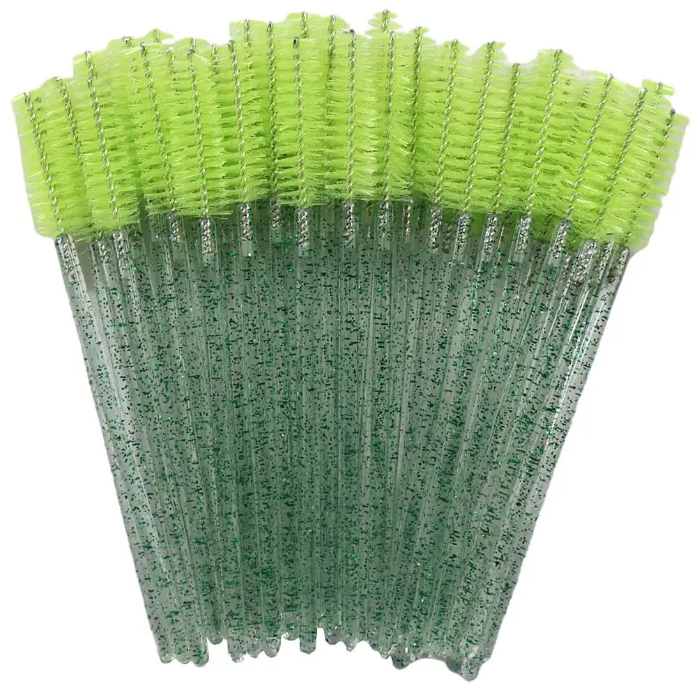 Brosses à cils colorées - 50 pièces en combo scintillant