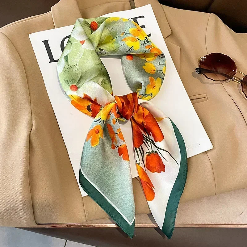 Foulard Luxe Satiné Équestre pour Femme