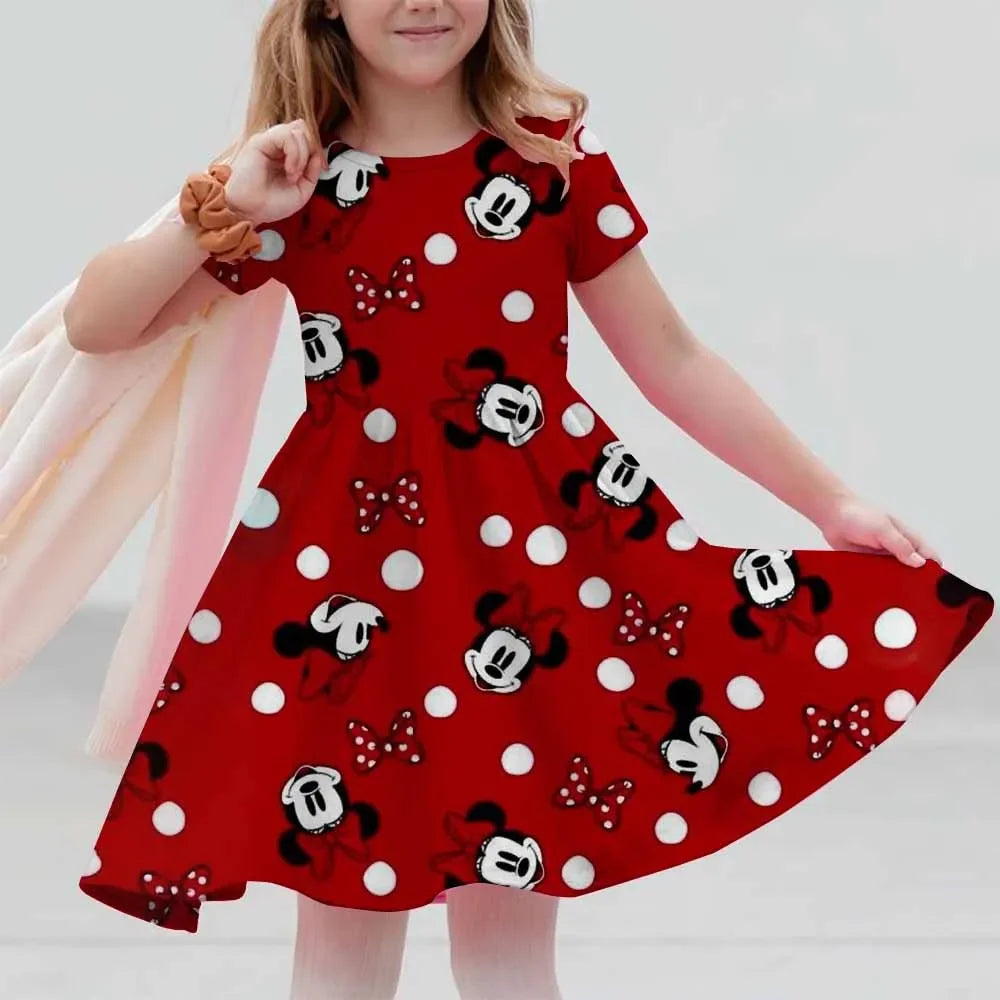 Robe Mini Mickey Été 2025 pour Filles - Style Princesse