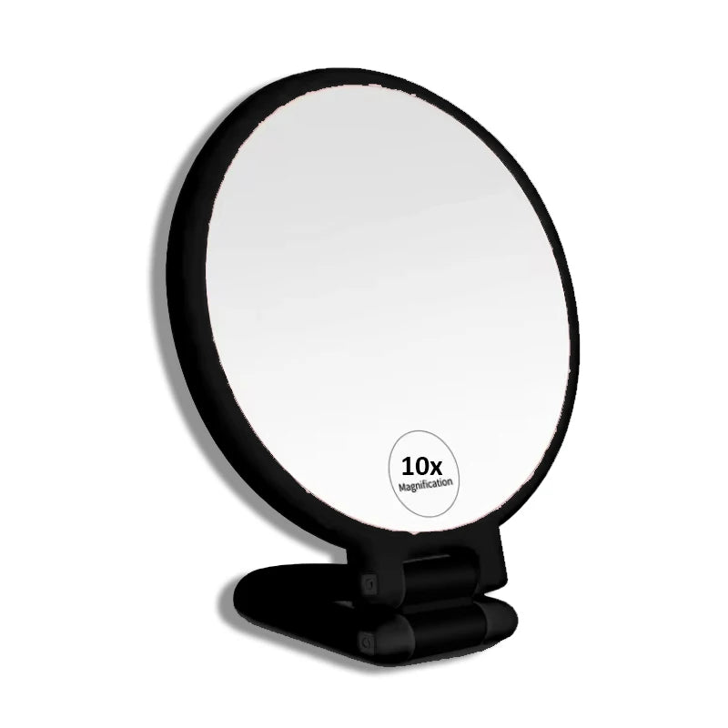 Vintage Dual-Sided Travel Makeup Mirror - Compact & Chic