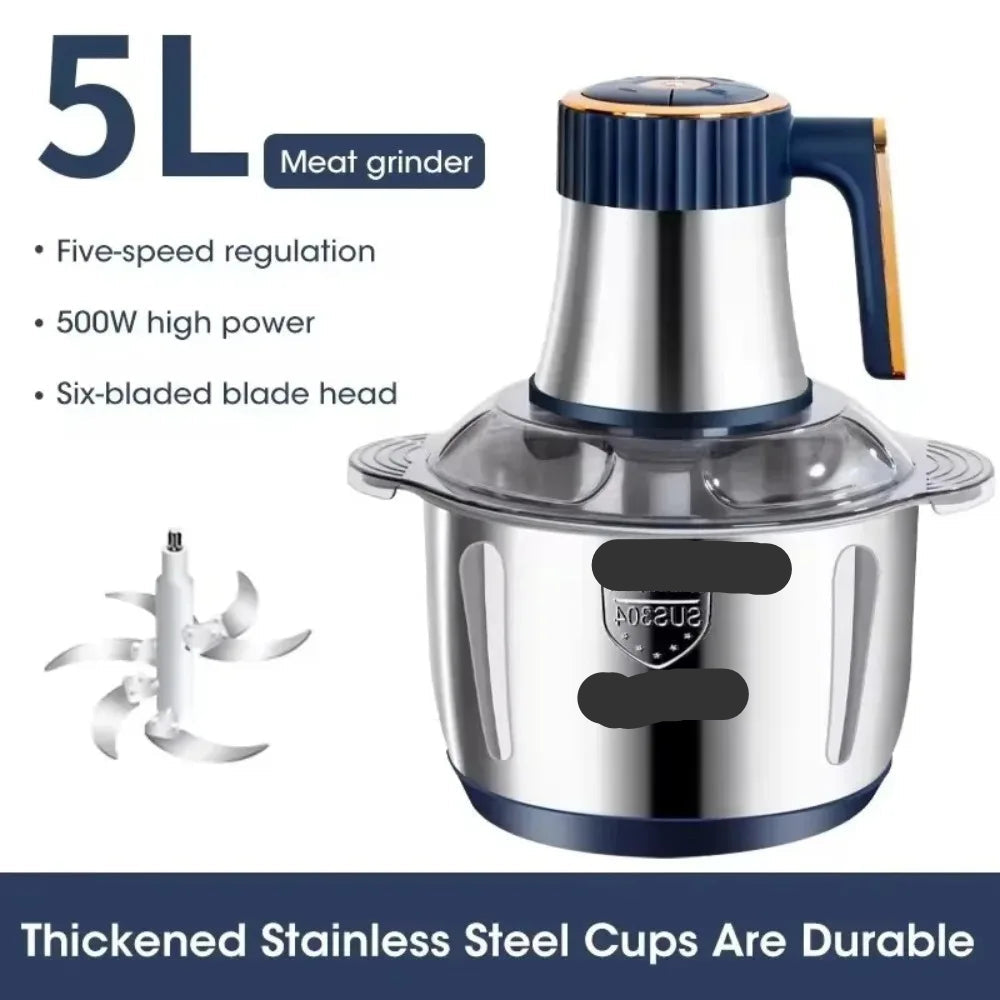 Hachoir Électrique 5L Inox Multi-Vitesses