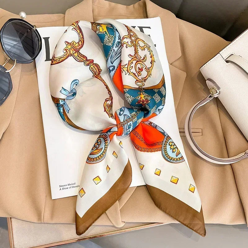 Foulard Luxe Satiné Équestre pour Femme