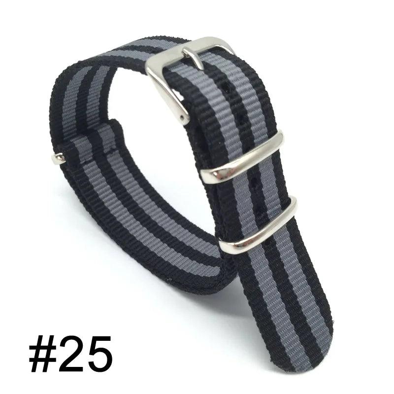 Nylon Woven Watch Strap & Belt Accessory - Grey Yellow