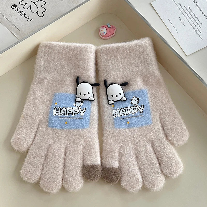 Gants Kawaii Hiver Kuromi & Hello Kitty