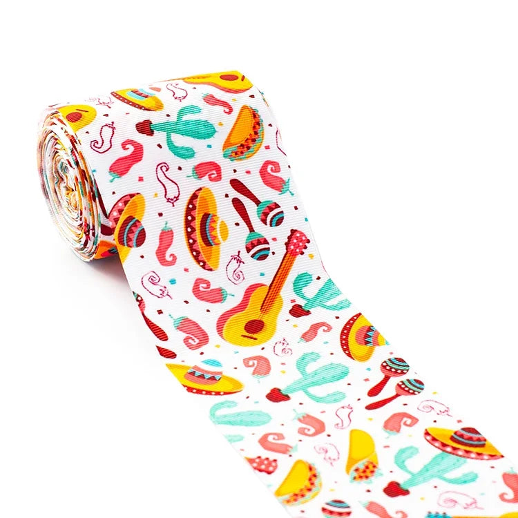 Rubans Fleurs Mexicaines 5 Yards - DIY Bows 25-75mm