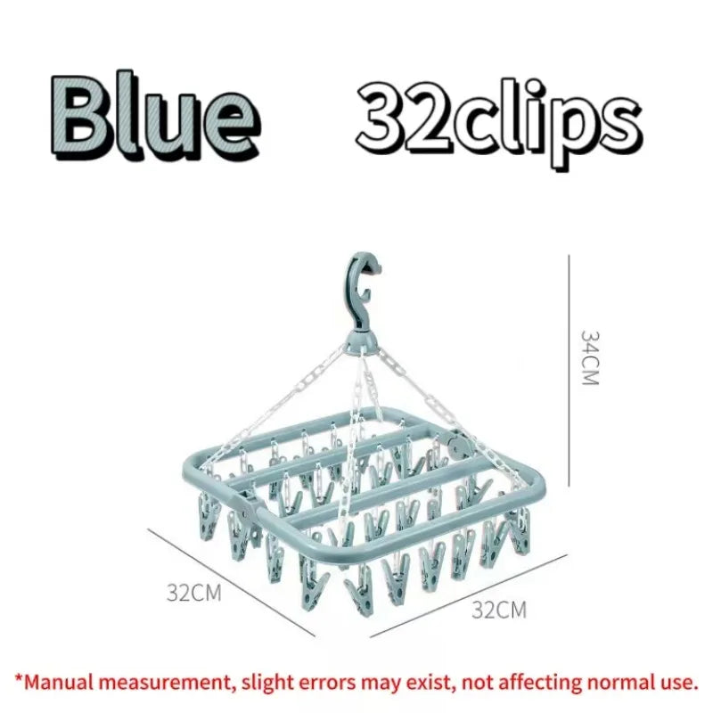 Cintre Pliable 32 Clips pour Séchage Optimal