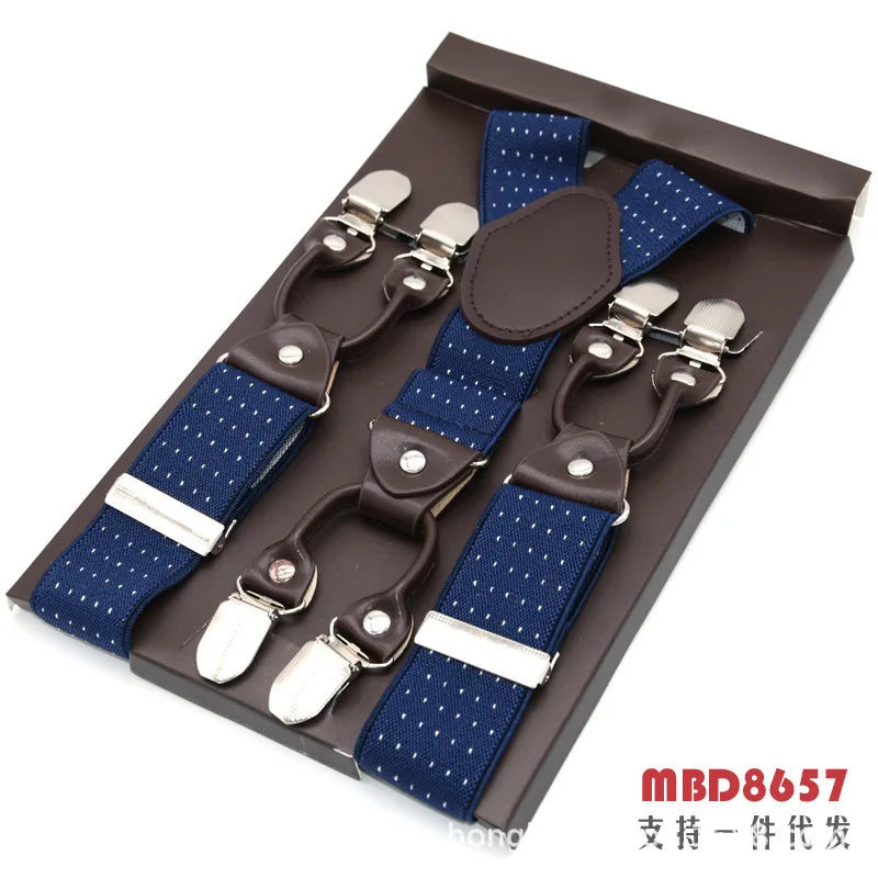 Adjustable 6-Clip Suspenders for Men & Women