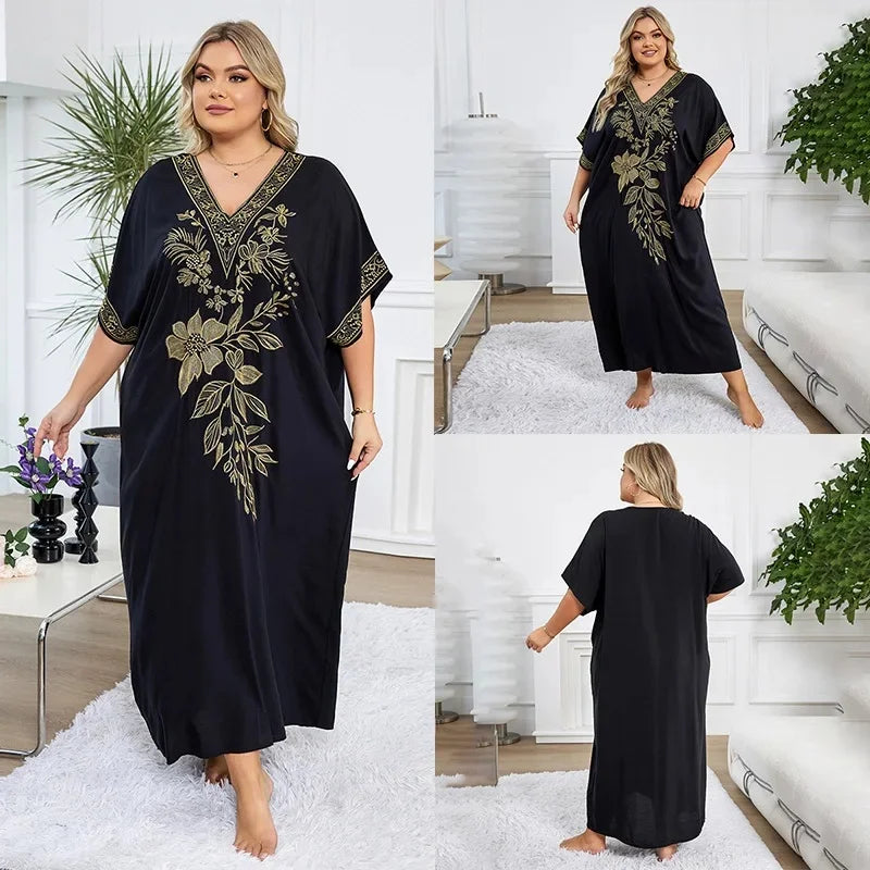 Robe de Plage Élégante en Coton Brodé - Confort Total