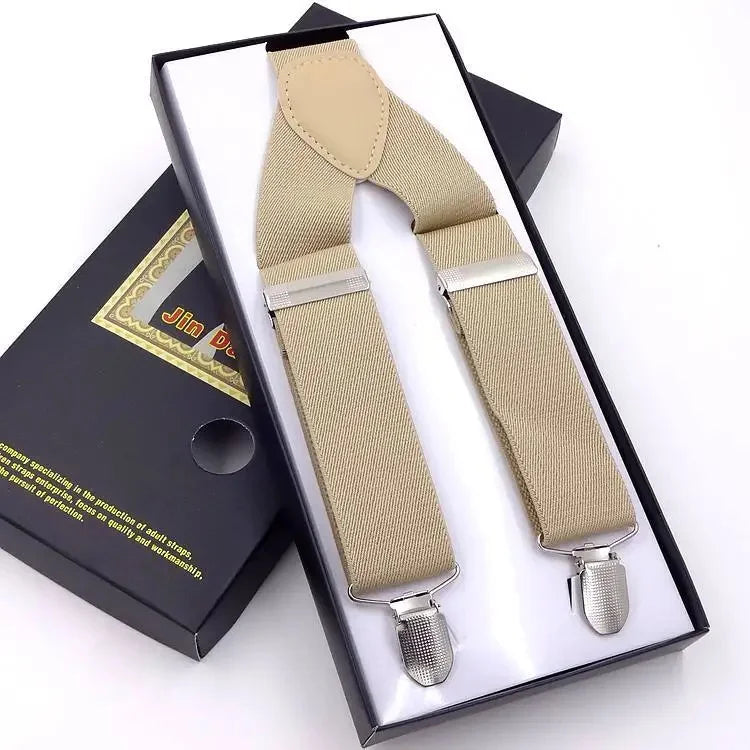 Chic Multicolor Clip Suspenders for Men - 3 Clips