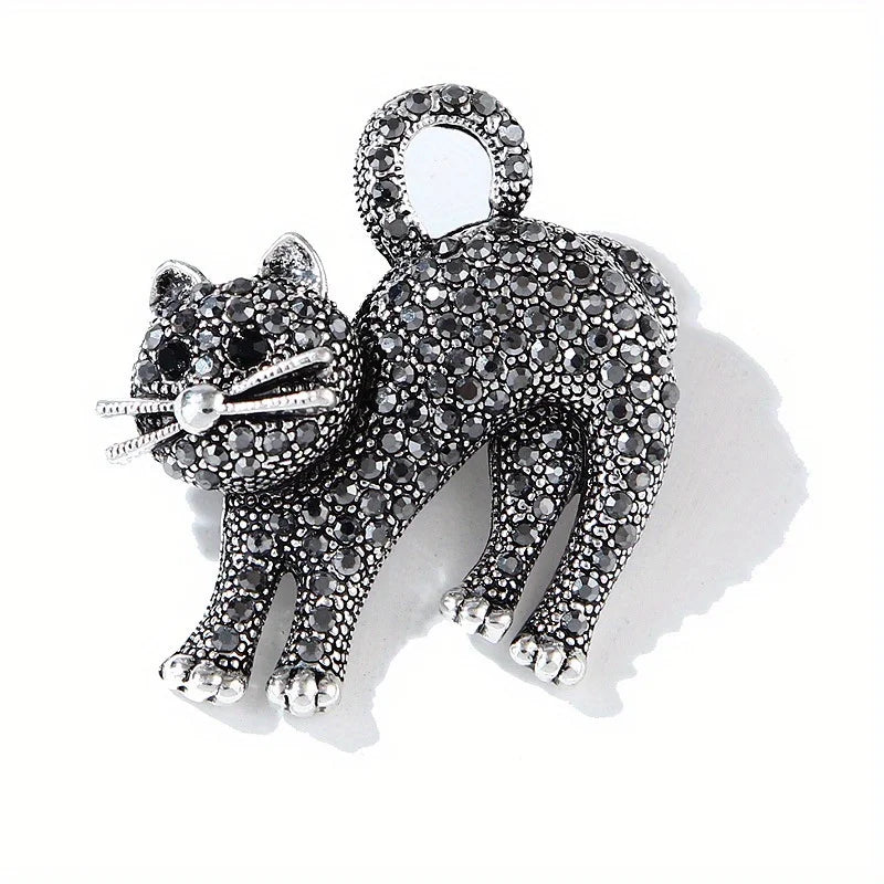 Broche Éclat Chaton en Cristal - Élégance Féline