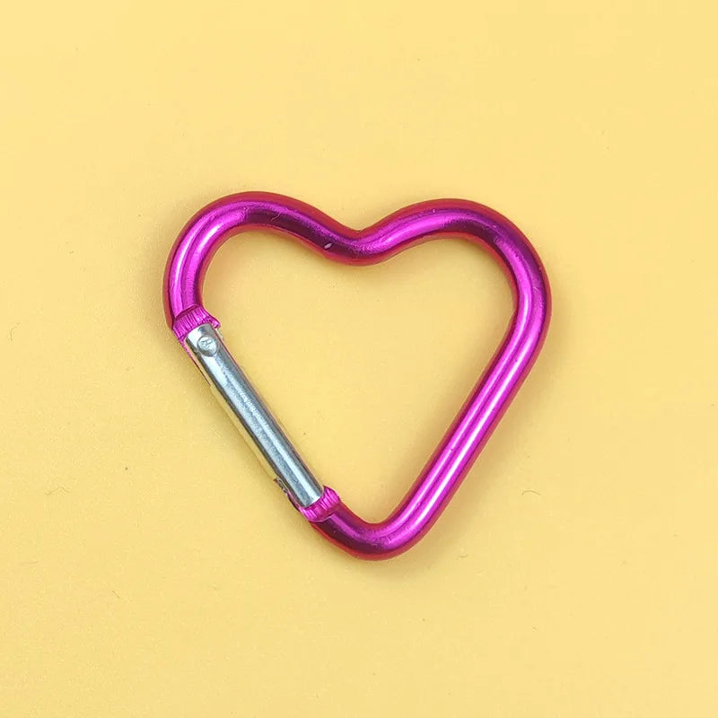 Heart-Shaped Aluminum Keychain Clip & Travel Hook